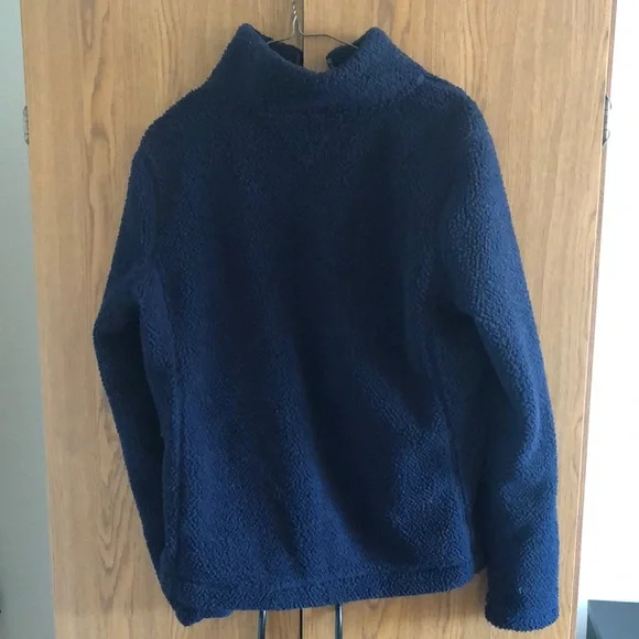 Tommy Hilfiger Navy Textured Fleece Jacket Vintage L - Picture 4 of 4